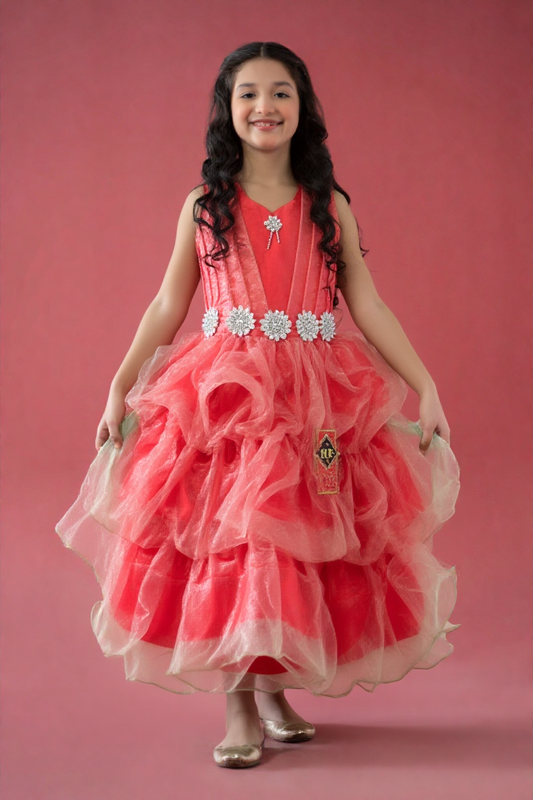 Girls Net Fancy Frock Classy