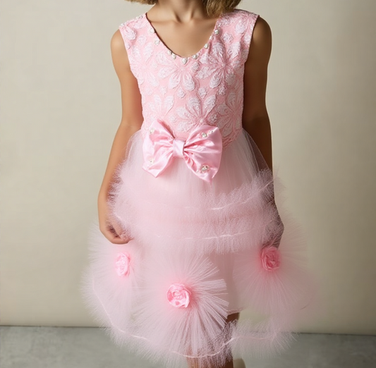 Girls Sequence Fancy Frock Layer